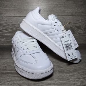 Adidas Samba XLG Triple White Shoes JI3194 Mens Size 6 / Womens Size 7 Brand New